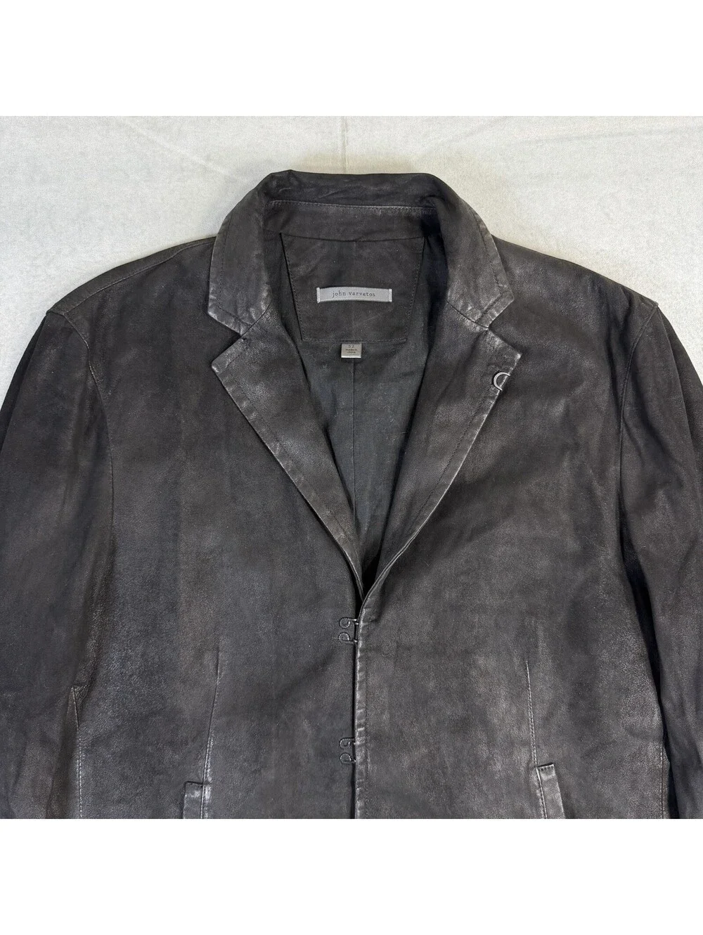 John Varvatos Hook & Bar Blazer Jacket Mens 52 Black Goat Suede MSRP $1998